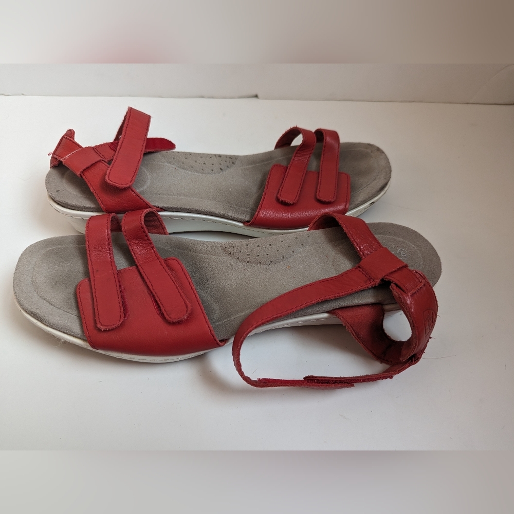 Ariat Leisure Red Leather Slingback Sandals Women's US 11 B - Picture 7 of 9